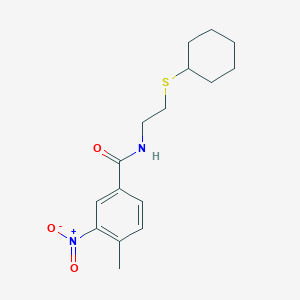 molecular formula C16H22N2O3S B4020421 N-[2-(cyclohexylthio)ethyl]-4-methyl-3-nitrobenzamide 