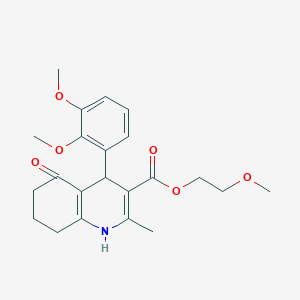2-Methoxyethyl 4-(2,3-dimethoxyphenyl)-2-methyl-5-oxo-1,4,5,6,7,8-hexahydroquinoline-3-carboxylate