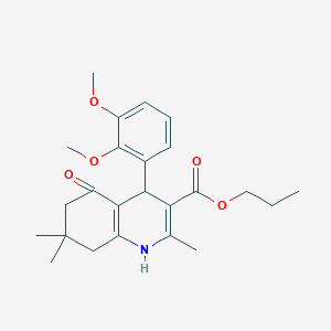 molecular formula C24H31NO5 B402046 Propyl 4-[2,3-bis(methyloxy)phenyl]-2,7,7-trimethyl-5-oxo-1,4,5,6,7,8-hexahydroquinoline-3-carboxylate 