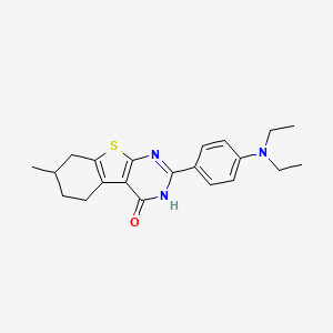 molecular formula C21H25N3OS B4020500 2-[4-(diethylamino)phenyl]-7-methyl-5,6,7,8-tetrahydro[1]benzothieno[2,3-d]pyrimidin-4(3H)-one 