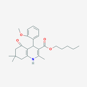 molecular formula C25H33NO4 B402053 Pentyl 2,7,7-trimethyl-4-[2-(methyloxy)phenyl]-5-oxo-1,4,5,6,7,8-hexahydroquinoline-3-carboxylate 