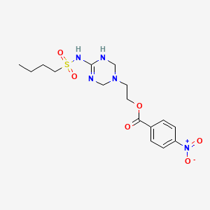 2-{4-[(butylsulfonyl)imino]-1,3,5-triazinan-1-yl}ethyl 4-nitrobenzoate