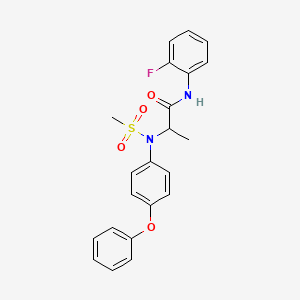 molecular formula C22H21FN2O4S B4020558 N~1~-(2-fluorophenyl)-N~2~-(methylsulfonyl)-N~2~-(4-phenoxyphenyl)alaninamide 