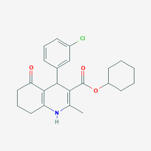 molecular formula C23H26ClNO3 B402056 Cyclohexyl 4-(3-chlorophenyl)-2-methyl-5-oxo-1,4,5,6,7,8-hexahydroquinoline-3-carboxylate 
