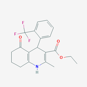 molecular formula C20H20F3NO3 B402058 Ethyl 2-methyl-5-oxo-4-[2-(trifluoromethyl)phenyl]-1,4,5,6,7,8-hexahydroquinoline-3-carboxylate 
