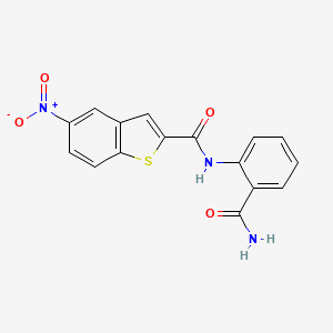 molecular formula C16H11N3O4S B4020596 N-[2-(aminocarbonyl)phenyl]-5-nitro-1-benzothiophene-2-carboxamide 