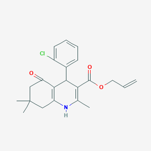 molecular formula C22H24ClNO3 B402060 Prop-2-enyl 4-(2-chlorophenyl)-2,7,7-trimethyl-5-oxo-1,4,5,6,7,8-hexahydroquinoline-3-carboxylate 