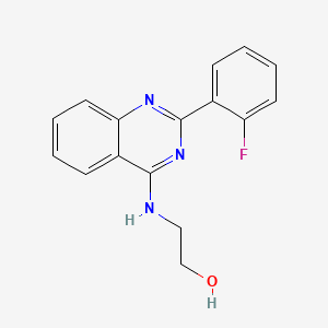 molecular formula C16H14FN3O B4020606 2-{[2-(2-fluorophenyl)-4-quinazolinyl]amino}ethanol 