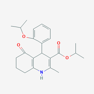 molecular formula C23H29NO4 B402061 1-Methylethyl 2-methyl-4-{2-[(1-methylethyl)oxy]phenyl}-5-oxo-1,4,5,6,7,8-hexahydroquinoline-3-carboxylate 