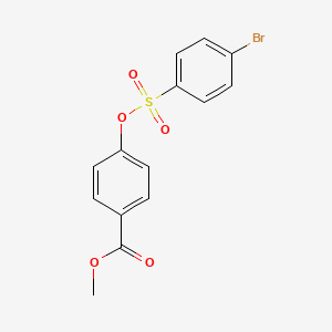 molecular formula C14H11BrO5S B4020612 methyl 4-{[(4-bromophenyl)sulfonyl]oxy}benzoate 