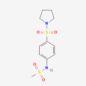 molecular formula C11H16N2O4S2 B4020620 N-[4-(1-pyrrolidinylsulfonyl)phenyl]methanesulfonamide 