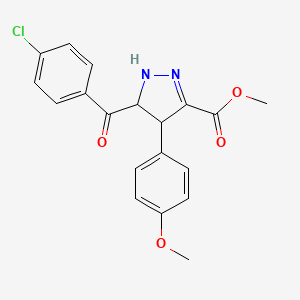 molecular formula C19H17ClN2O4 B4020643 methyl 5-(4-chlorobenzoyl)-4-(4-methoxyphenyl)-4,5-dihydro-1H-pyrazole-3-carboxylate 