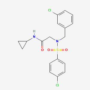 molecular formula C18H18Cl2N2O3S B4020651 N~2~-(3-chlorobenzyl)-N~2~-[(4-chlorophenyl)sulfonyl]-N~1~-cyclopropylglycinamide 