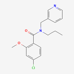 molecular formula C17H19ClN2O2 B4020660 4-chloro-2-methoxy-N-propyl-N-(pyridin-3-ylmethyl)benzamide 