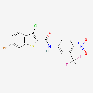 molecular formula C16H7BrClF3N2O3S B4020679 6-bromo-3-chloro-N-[4-nitro-3-(trifluoromethyl)phenyl]-1-benzothiophene-2-carboxamide 