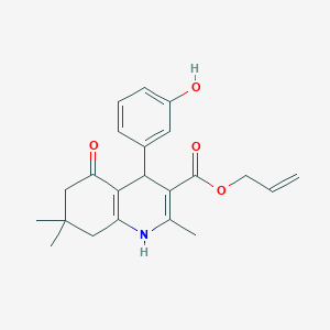 molecular formula C22H25NO4 B402068 Prop-2-enyl 4-(3-hydroxyphenyl)-2,7,7-trimethyl-5-oxo-1,4,5,6,7,8-hexahydroquinoline-3-carboxylate 