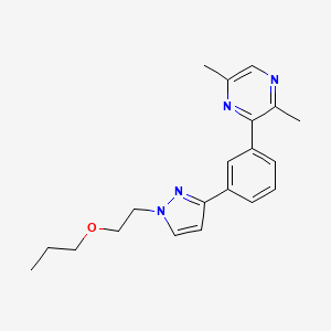 molecular formula C20H24N4O B4020681 2,5-dimethyl-3-{3-[1-(2-propoxyethyl)-1H-pyrazol-3-yl]phenyl}pyrazine 