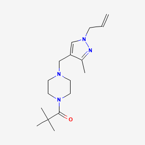 molecular formula C17H28N4O B4020706 1-[(1-allyl-3-methyl-1H-pyrazol-4-yl)methyl]-4-(2,2-dimethylpropanoyl)piperazine 