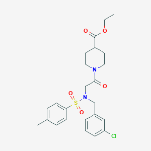 molecular formula C24H29ClN2O5S B4020716 ethyl 1-{N-(3-chlorobenzyl)-N-[(4-methylphenyl)sulfonyl]glycyl}-4-piperidinecarboxylate 