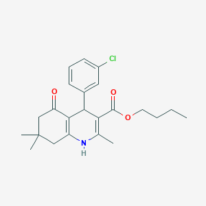 Butyl 4-(3-chlorophenyl)-2,7,7-trimethyl-5-oxo-1,4,6,8-tetrahydroquinoline-3-carboxylate