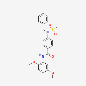 molecular formula C24H26N2O5S B4020733 N-(2,5-dimethoxyphenyl)-4-[(4-methylbenzyl)(methylsulfonyl)amino]benzamide 