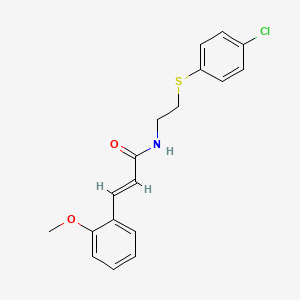 N-{2-[(4-chlorophenyl)thio]ethyl}-3-(2-methoxyphenyl)acrylamide