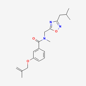 molecular formula C19H25N3O3 B4020740 N-[(3-isobutyl-1,2,4-oxadiazol-5-yl)methyl]-N-methyl-3-[(2-methylprop-2-en-1-yl)oxy]benzamide 