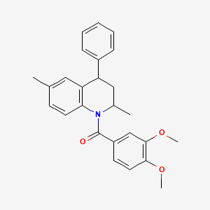 molecular formula C26H27NO3 B4020747 1-(3,4-dimethoxybenzoyl)-2,6-dimethyl-4-phenyl-1,2,3,4-tetrahydroquinoline 