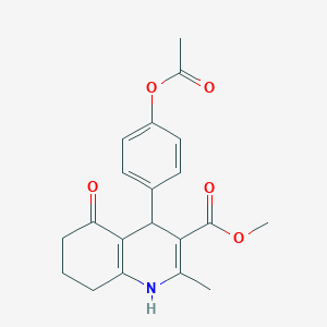 molecular formula C20H21NO5 B402075 Methyl 4-[4-(acetyloxy)phenyl]-2-methyl-5-oxo-1,4,5,6,7,8-hexahydro-3-quinolinecarboxylate 