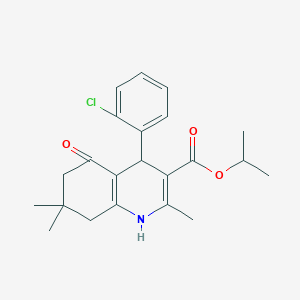 molecular formula C22H26ClNO3 B402076 1-Methylethyl 4-(2-chlorophenyl)-2,7,7-trimethyl-5-oxo-1,4,5,6,7,8-hexahydroquinoline-3-carboxylate 