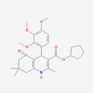 molecular formula C27H35NO6 B402077 Cyclopentyl 2,7,7-trimethyl-5-oxo-4-(2,3,4-trimethoxyphenyl)-1,4,5,6,7,8-hexahydroquinoline-3-carboxylate 