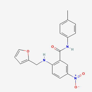 molecular formula C19H17N3O4 B4020774 2-[(2-furylmethyl)amino]-N-(4-methylphenyl)-5-nitrobenzamide 
