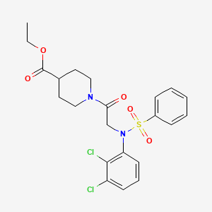 molecular formula C22H24Cl2N2O5S B4020778 ethyl 1-[N-(2,3-dichlorophenyl)-N-(phenylsulfonyl)glycyl]-4-piperidinecarboxylate 