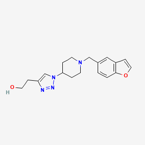 molecular formula C18H22N4O2 B4020793 2-{1-[1-(1-benzofuran-5-ylmethyl)-4-piperidinyl]-1H-1,2,3-triazol-4-yl}ethanol trifluoroacetate (salt) 