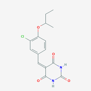 molecular formula C15H15ClN2O4 B4020794 5-(4-叔丁氧基-3-氯苄叉亚甲基)-2,4,6(1H,3H,5H)-嘧啶三酮 