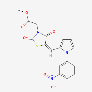 molecular formula C17H13N3O6S B4020797 methyl (5-{[1-(3-nitrophenyl)-1H-pyrrol-2-yl]methylene}-2,4-dioxo-1,3-thiazolidin-3-yl)acetate 