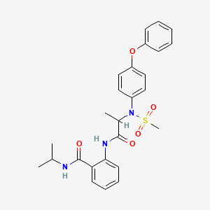 molecular formula C26H29N3O5S B4020798 N-isopropyl-2-{[N-(methylsulfonyl)-N-(4-phenoxyphenyl)alanyl]amino}benzamide 