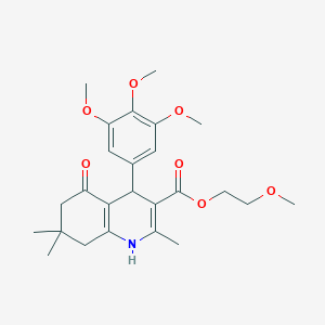 molecular formula C25H33NO7 B402080 2-Methoxyethyl 2,7,7-trimethyl-5-oxo-4-(3,4,5-trimethoxyphenyl)-1,4,5,6,7,8-hexahydroquinoline-3-carboxylate 