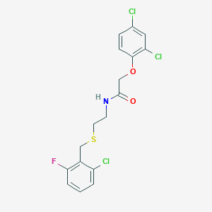 molecular formula C17H15Cl3FNO2S B4020820 N-{2-[(2-chloro-6-fluorobenzyl)thio]ethyl}-2-(2,4-dichlorophenoxy)acetamide 