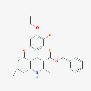 molecular formula C29H33NO5 B402083 Benzyl 4-(4-ethoxy-3-methoxyphenyl)-2,7,7-trimethyl-5-oxo-1,4,5,6,7,8-hexahydro-3-quinolinecarboxylate 