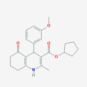 molecular formula C23H27NO4 B402084 Cyclopentyl 4-(3-methoxyphenyl)-2-methyl-5-oxo-1,4,5,6,7,8-hexahydroquinoline-3-carboxylate 