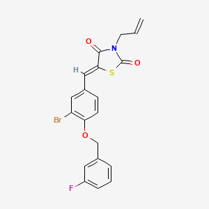 molecular formula C20H15BrFNO3S B4020851 3-allyl-5-{3-bromo-4-[(3-fluorobenzyl)oxy]benzylidene}-1,3-thiazolidine-2,4-dione 