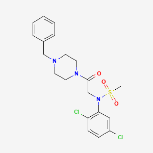 molecular formula C20H23Cl2N3O3S B4020883 N-[2-(4-benzyl-1-piperazinyl)-2-oxoethyl]-N-(2,5-dichlorophenyl)methanesulfonamide 