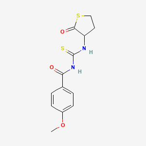 molecular formula C13H14N2O3S2 B4020893 4-甲氧基-N-{[(2-氧代四氢-3-噻吩基)氨基]碳硫代基}苯甲酰胺 