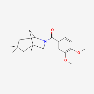 molecular formula C19H27NO3 B4020898 6-(3,4-dimethoxybenzoyl)-1,3,3-trimethyl-6-azabicyclo[3.2.1]octane 