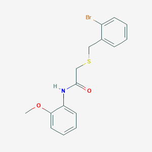 molecular formula C16H16BrNO2S B4020903 2-[(2-bromobenzyl)thio]-N-(2-methoxyphenyl)acetamide 