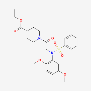 molecular formula C24H30N2O7S B4020915 ethyl 1-[N-(2,5-dimethoxyphenyl)-N-(phenylsulfonyl)glycyl]-4-piperidinecarboxylate 
