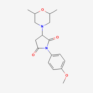 molecular formula C17H22N2O4 B4020938 3-(2,6-dimethyl-4-morpholinyl)-1-(4-methoxyphenyl)-2,5-pyrrolidinedione 