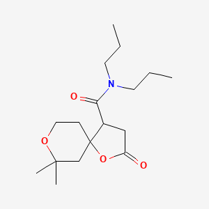 molecular formula C17H29NO4 B4020969 7,7-dimethyl-2-oxo-N,N-dipropyl-1,8-dioxaspiro[4.5]decane-4-carboxamide 