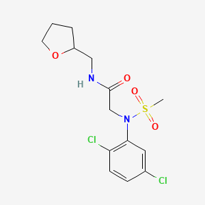 molecular formula C14H18Cl2N2O4S B4020999 N~2~-(2,5-dichlorophenyl)-N~2~-(methylsulfonyl)-N~1~-(tetrahydro-2-furanylmethyl)glycinamide 